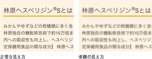 老眼の見え方(イメージ)
